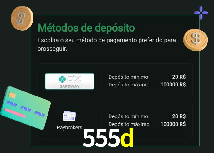 O cassino 555d oferece uma grande variedade de métodos de pagamento
